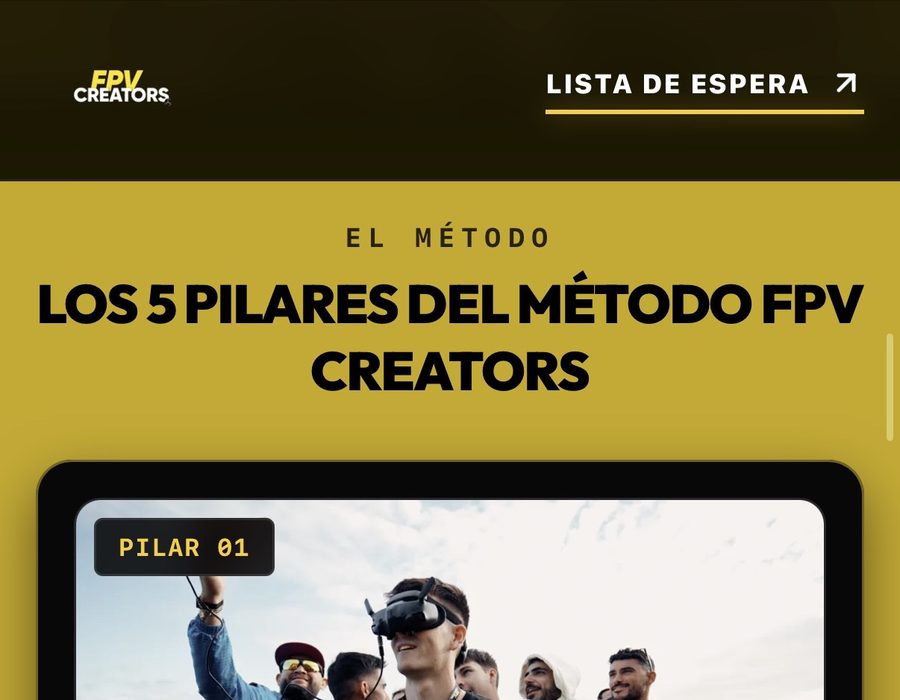 Web de FPV Creators: el método y los pilares de la formación